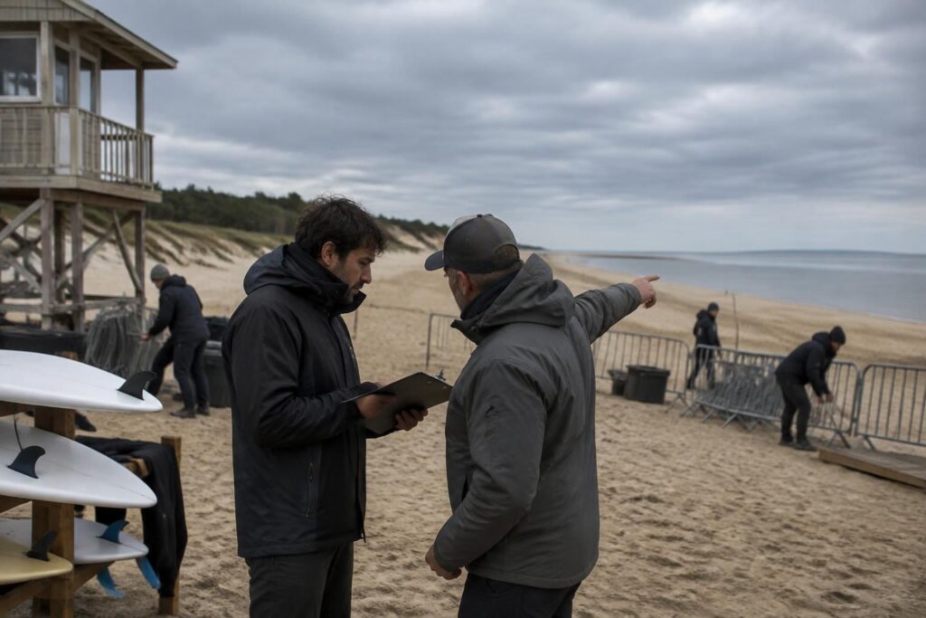 aux championnats de france de surf, une journée est annulée et la présence de deux directeurs de compétition sème la confusion.