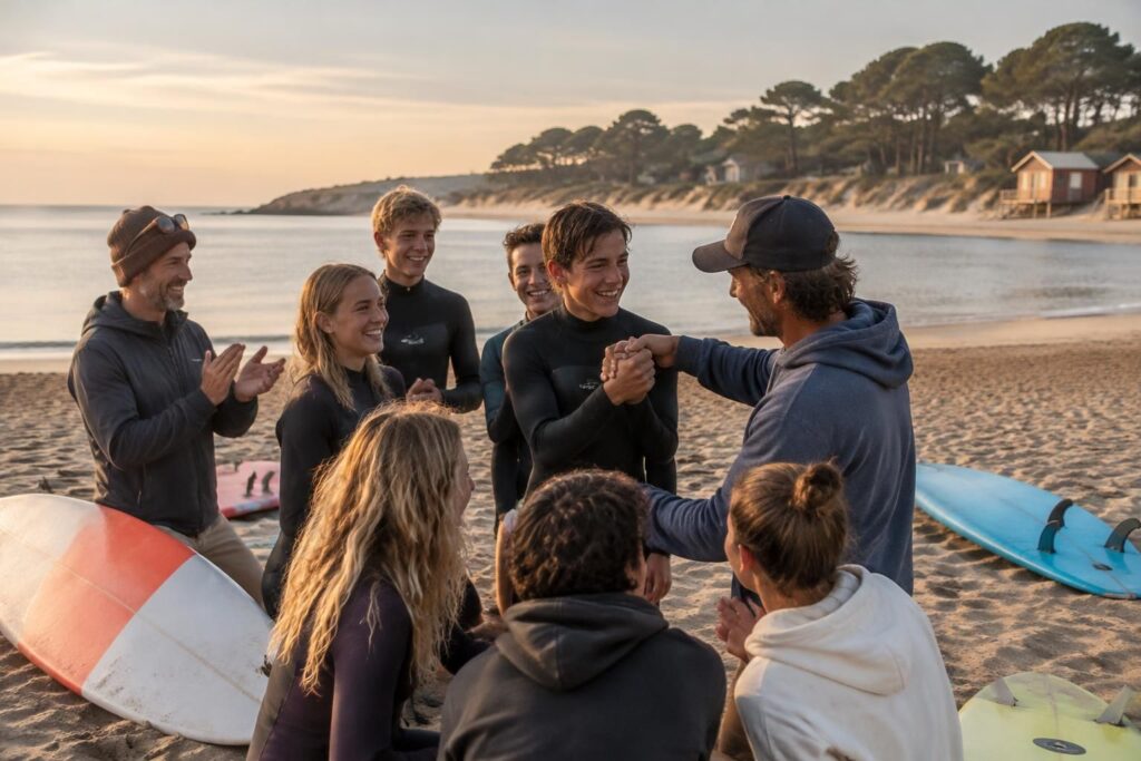 le minou surf club de plouzané s’illustre aux championnats de france à hossegor et met en lumière le talent de ses surfeurs.