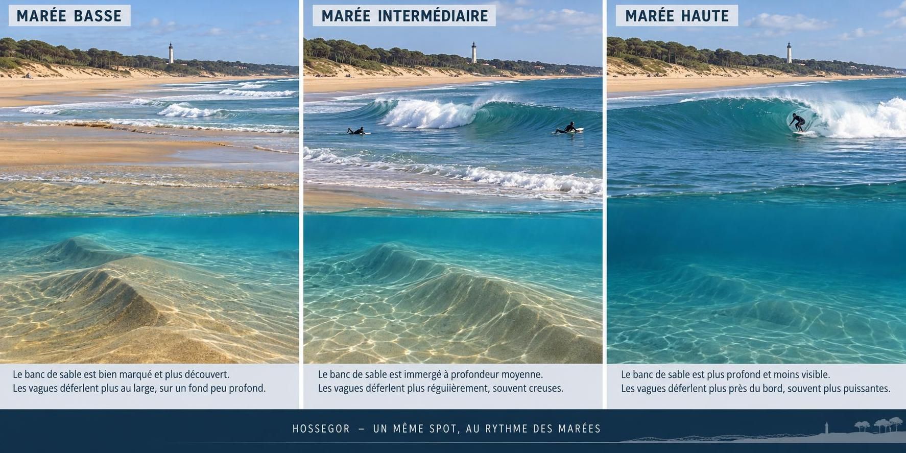 marée haute ou basse à hossegor ? découvrez comment choisir le meilleur moment pour surfer selon les vagues, les spots et les conditions.