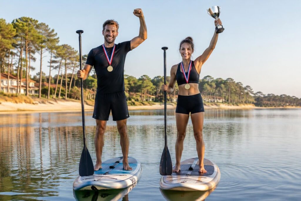benoît carpentier et marine kerdreux conservent leur couronne de champions de france de stand up paddle et confirment leur domination.